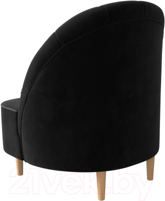 Кресло мягкое Mebelico Амиса 306 / 110045 (велюр черный/кант серый)