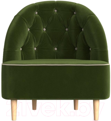 Кресло мягкое Mebelico Амиса 306 / 110049 (микровельвет зеленый/кант бежевый)