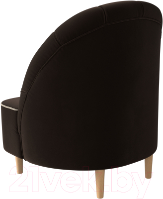 Кресло мягкое Mebelico Амиса 306 / 110051 (микровельвет коричневый/кант бежевый)