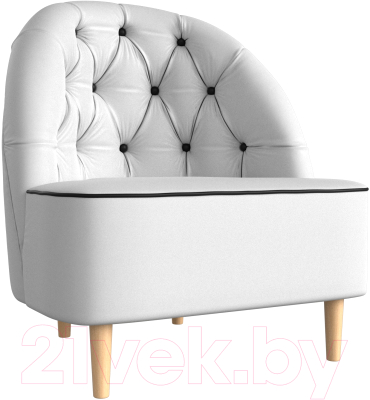 Кресло мягкое Mebelico Амиса 306 / 110059 (экокожа белый/кант черный)