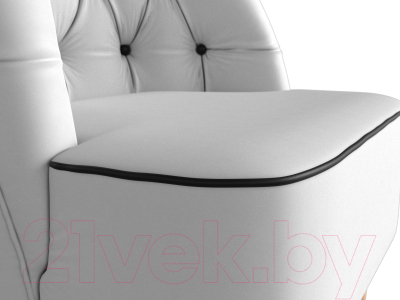 Кресло мягкое Mebelico Амиса 306 / 110059 (экокожа белый/кант черный)