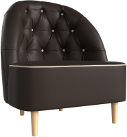 Кресло мягкое Mebelico Амиса 306 / 110060 (экокожа коричневый/кант бежевый) - 