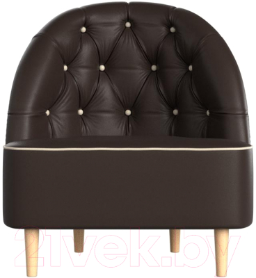Кресло мягкое Mebelico Амиса 306 / 110060 (экокожа коричневый/кант бежевый)