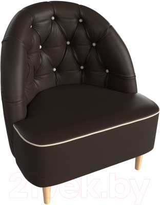 Кресло мягкое Mebelico Амиса 306 / 110060 (экокожа коричневый/кант бежевый)