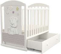 Детская кроватка VDK Amelie Betula маятник и ящик (белый) - 