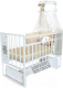 Миниатюра изображения товара Детская кроватка VDK Mini Loft 3D маятник и ящик Oh My Bear (белый)