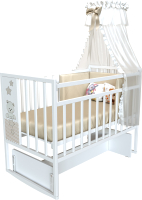 

Детская кроватка VDK, Mini Loft 3D поперечный маятник Star And Bear