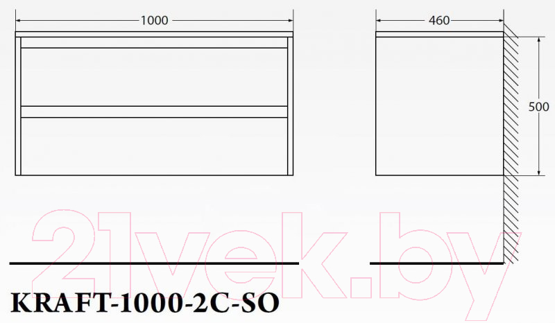 Тумба под умывальник BelBagno KRAFT-1000-2C-SO-CG