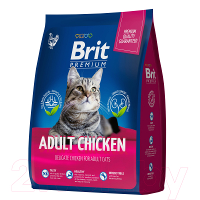 Сухой корм для кошек Brit Premium Cat Adult Chicken / 5049646 (2кг)
