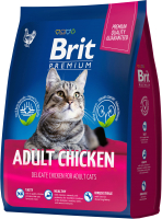Сухой корм для кошек Brit Premium Cat Adult Chicken / 5049073 (400г) - 