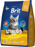 Сухой корм для кошек Brit Premium Cat Sterilized Duck & Chicken / 5049820 (2кг) - 