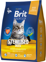 Корм для кошек Brit Premium Cat Sterilized Duck & Chicken / 5049318 (400г) - 