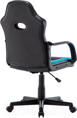 Кресло геймерское Brabix Stripe GM-202 / 532509 (экокожа, черный/голубой)
