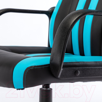 Кресло геймерское Brabix Stripe GM-202 / 532509 (экокожа, черный/голубой)