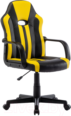 Кресло геймерское Brabix Stripe GM-202 / 532510 (экокожа, черный/желтый)