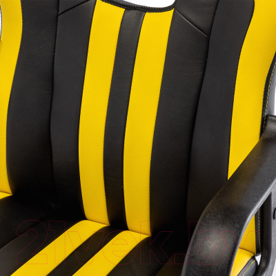 Кресло геймерское Brabix Stripe GM-202 / 532510 (экокожа, черный/желтый)