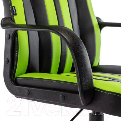 Кресло геймерское Brabix Stripe GM-202 / 532511 (экокожа, черный/зеленый)