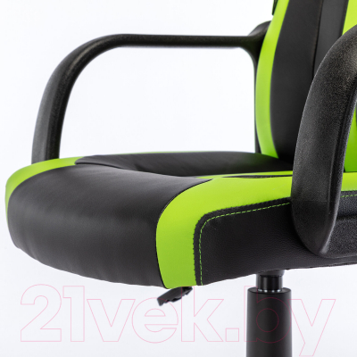 Кресло геймерское Brabix Stripe GM-202 / 532511 (экокожа, черный/зеленый)