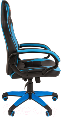 Кресло геймерское Brabix Blaze GM-162 / 532578 (TW/экокожа, черный/голубой)