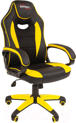Кресло геймерское Brabix Blaze GM-162 / 532579 (TW/экокожа, черный/желтый)