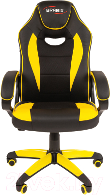 Кресло геймерское Brabix Blaze GM-162 / 532579 (TW/экокожа, черный/желтый)