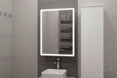 Шкаф с зеркалом для ванной Misty Алюр 60x80 L / МВК004