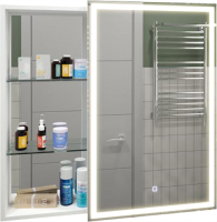 Шкаф с зеркалом для ванной Misty Аперио 80x80 R / МВК007 (с розеткой) - 