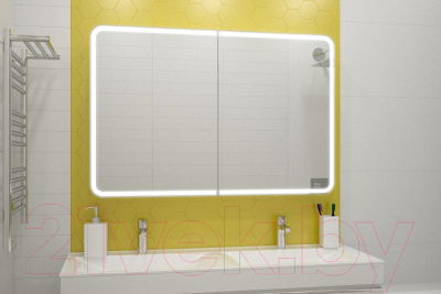 Шкаф с зеркалом для ванной Misty Авеню 120x80 / МВК001