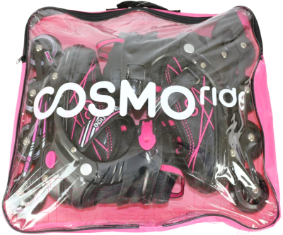 Роликовые коньки CosmoRide Freerider (р-р 31-34, черный/розовый)