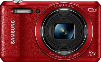 Компактный фотоаппарат Samsung WB35F (EC-WB35FZBPRRU, Red) - вид спереди