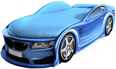 Стилизованная кровать детская МебеЛев BMW-М (синяя) - общий вид