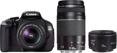 Зеркальный фотоаппарат Canon EOS 600D Triple Kit 18-55mm IS II + 75-300mm III USM + 50mm - общий вид
