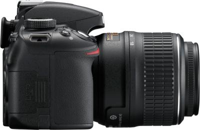 Зеркальный фотоаппарат Nikon D3200 Kit 18-55mm II (черный) - вид сбоку