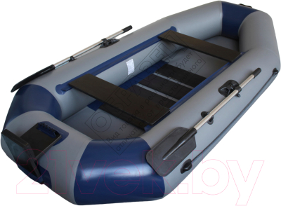 Надувная лодка Vivax К270Т с ковриком-сланью (без киля, серый/черный)