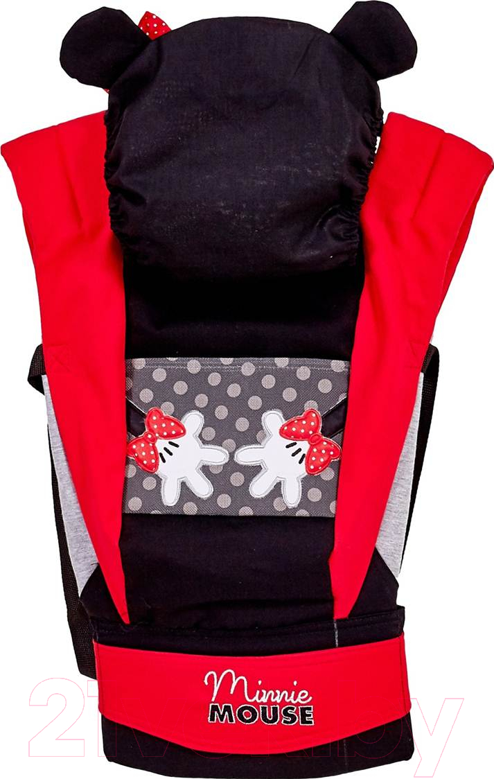 Эрго-рюкзак Polini Kids Disney Baby Минни Маус с вышивкой / 0001700-9 (черный)