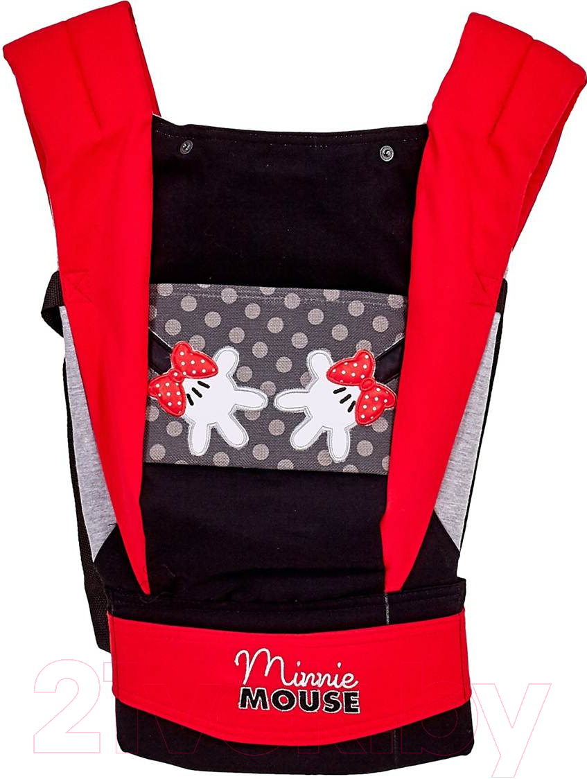 Эрго-рюкзак Polini Kids Disney Baby Минни Маус с вышивкой / 0001700-9 (черный)