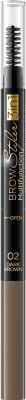 Карандаш для бровей Eveline Cosmetics Brow Styler Multifunction 3 в 1 02 темно-коричневый