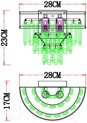 Бра Arte Lamp Diadem A1002AP-2CC