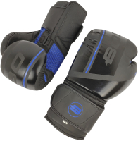 Боксерские перчатки BoyBo B-series (XL, черный/синий) - 
