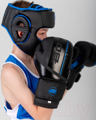 Боксерские перчатки BoyBo B-series (M, черный/синий)