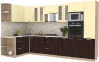 Кухонный гарнитур Интерлиния Мила 1.68x3.4 левая (ваниль/дуб венге/малага) - 