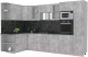 Кухонный гарнитур Интерлиния Мила 1.68x3.2 левая (бетон/кастилло темный) - 