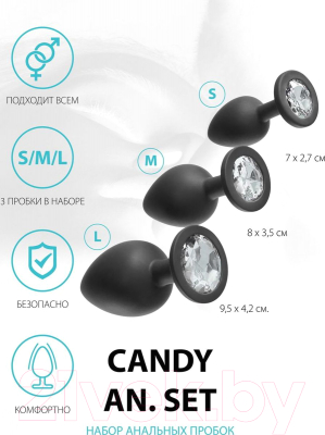 Набор пробок интимных Bradex Candy An.Set / SX 0009 (3шт)