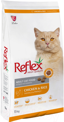 Сухой корм для кошек REFLEX с курицей и рисом (15кг)