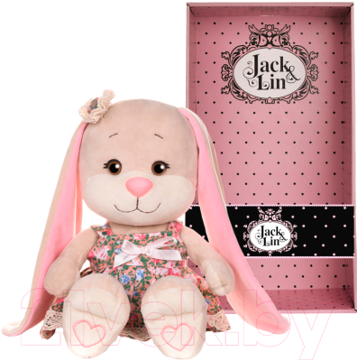 Мягкая игрушка Jack&Lin Зайка в летнем платье с цветным принтом / JL-051903-25