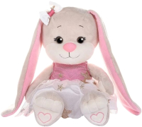 

Мягкая игрушка Jack&Lin, Зайка в бело-розовом платьице со звездочками / JL-250-20