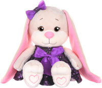 

Мягкая игрушка Jack&Lin, Зайка в фиолетовом платьице с пайетками / JL-251-20
