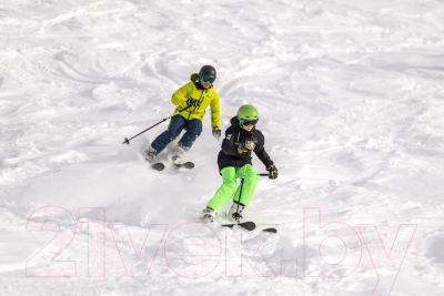 Горные лыжи с креплениями Elan 2021-22 Youth Jett Quick Shift 100-120 & EL 4.5 / AFDHSH21 (р.100, зеленый/синий)