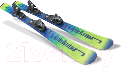 Горные лыжи с креплениями Elan 2021-22 Youth Jett Quick Shift 130-150 & EL 4.5 / AFDHSH21 (р.140, зеленый/синий)