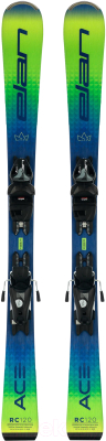 Горные лыжи с креплениями Elan 2021-22 Youth Rc Ace Quick Shift 130-150 & EL 7.5 / AFAHSE21 (р.150, зеленый/синий)